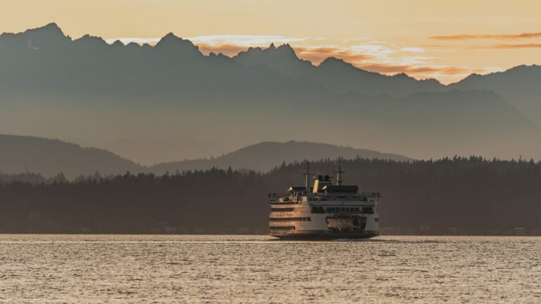 Edmonds, WA Ferry boat and Puget Sound